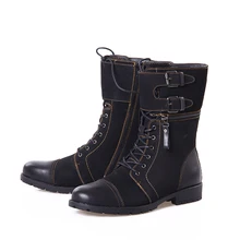 Очень крутые высокие сапоги; теплые зимние мужские модные бархатные Ботинки martin; ботинки в байкерском стиле; Цвет Черный