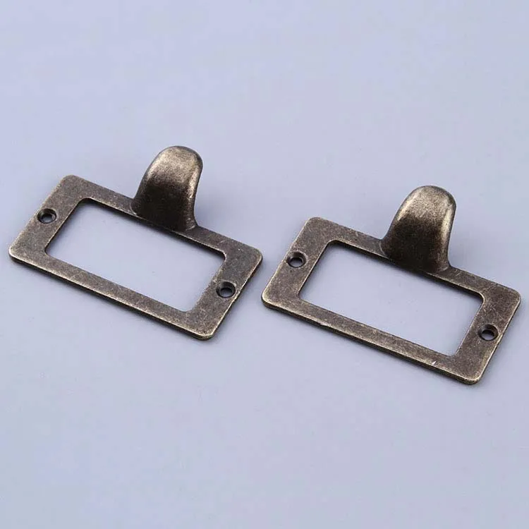 10PCS Home Cupboard Drawer Door Label Style Pull Handle Bronze Tone