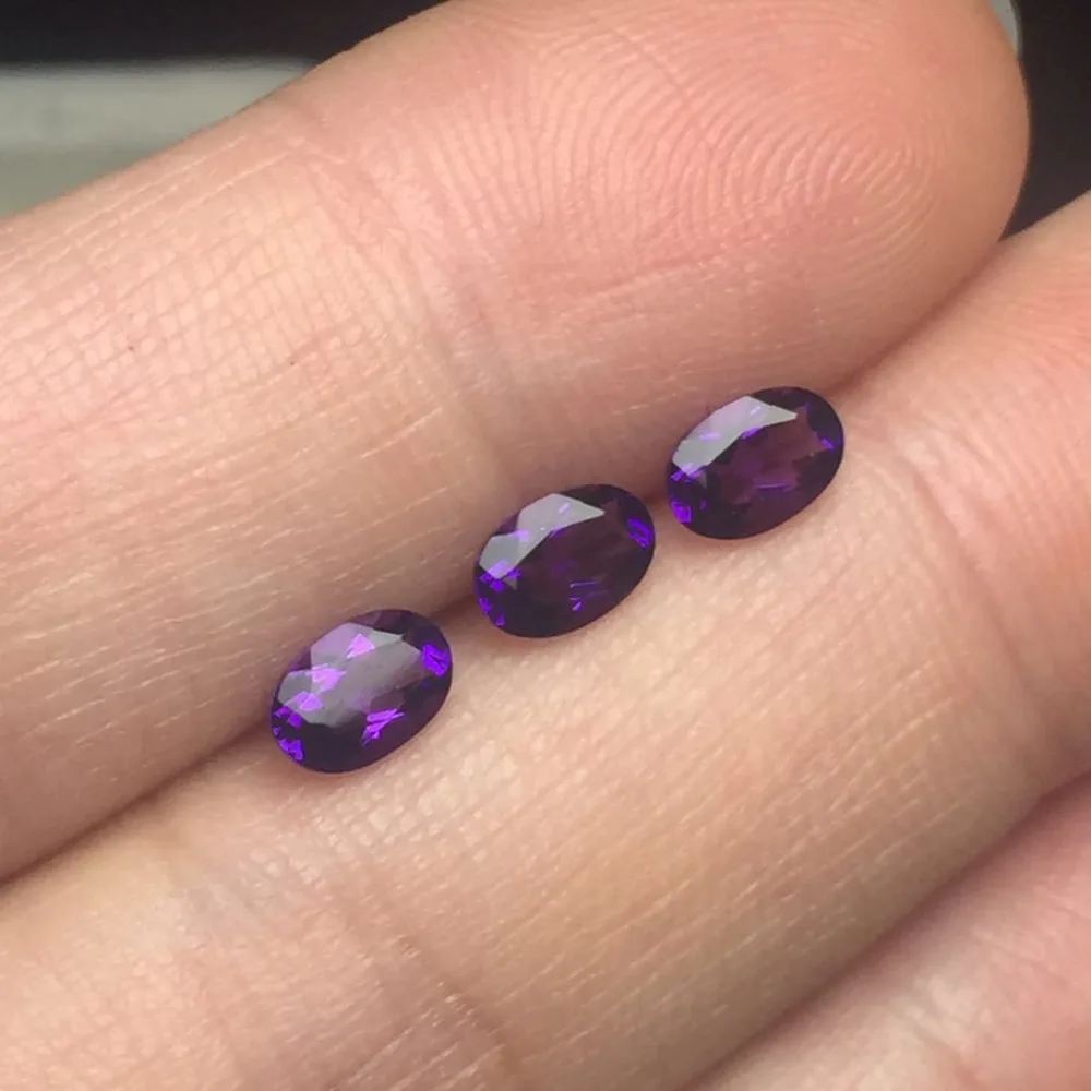 YULEM Genuine Natural Amethyst Gemstone 4mmx6mm Oval Cut for DIY Ring Necklace Ring Pendant Fine Jewelry