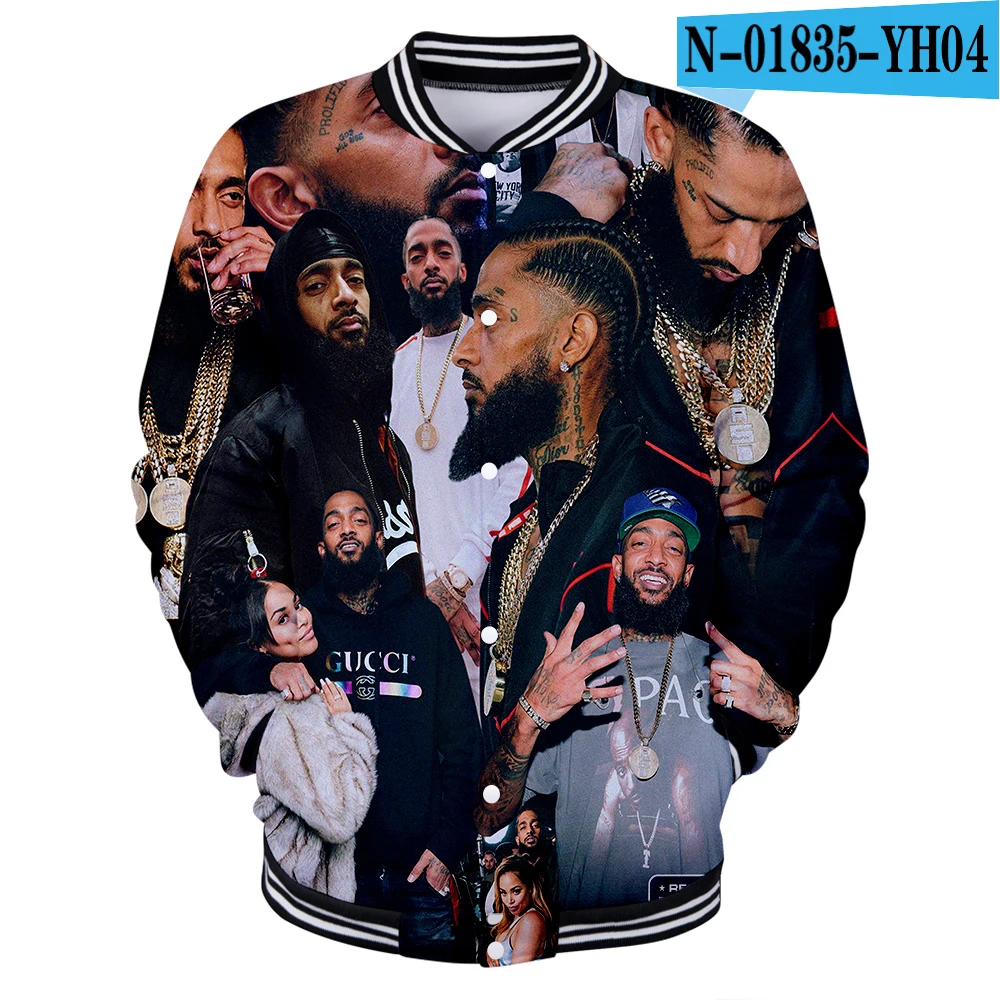 3D Nipsey hussle Baseball uniform new Men/Women spring Casual Harajuku KPOP Baseball Jacket Hip Hop clothes streetwear - Цвет: A