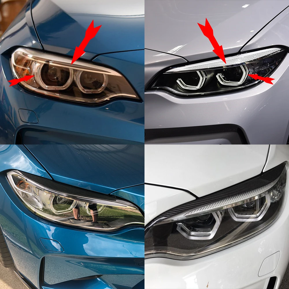Сухой углеродный налобный фонарь для бровей век Налобные фонари BMW F87 M2 F22 F23 220i 228i