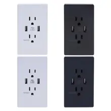 Умный дом двойной 2 USB порт 2.1A настенная розетка панель вилка США розетка электрическое зарядное устройство адаптер для сотового телефона