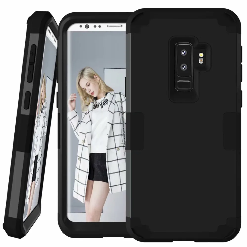 S9 Case Hybrid Shockproof Phone For Samsung S9Plus S8 S8Plus Note8 Coque 3in 1 Full Protective Hard Back Cover | Мобильные телефоны