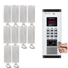 Умеренная цена Невидимый дверной для системы домофона. в течение 10-квартира аудио дверной телефон, ID карты и пароль разблокировки функции