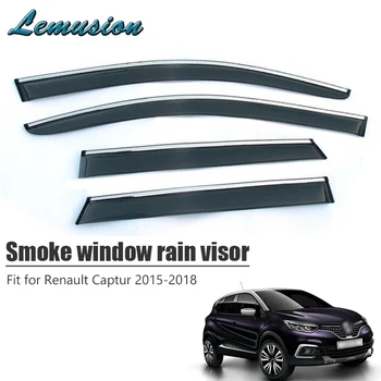 

High Quality 4pcs Smoke Window Rain Visor For Renault Captur 2015 2016 2017 2018 ABS Vent Sun Deflectors Guard Car Accessories