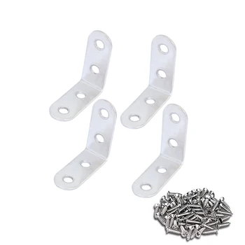 

4pcs 8pcs 4 Holes Corner Code Brace 40x40x16mm Stainless Steel Right Angle L Bracket Furniture Joint Fastener with Fixed Screws