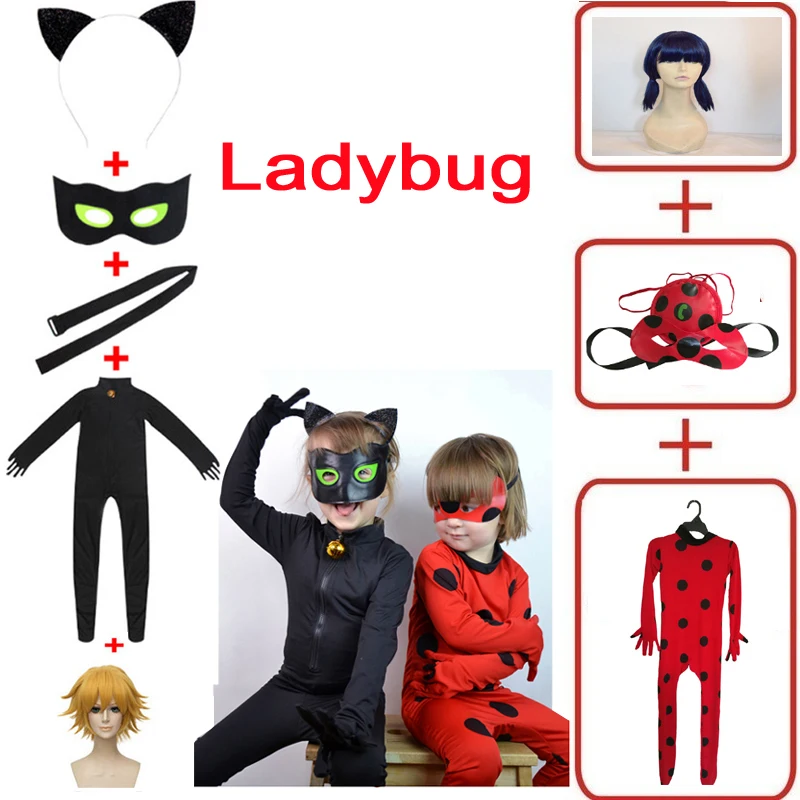 Boys Clothing Cat Noir Cosplay Costume Set Halloween Adult