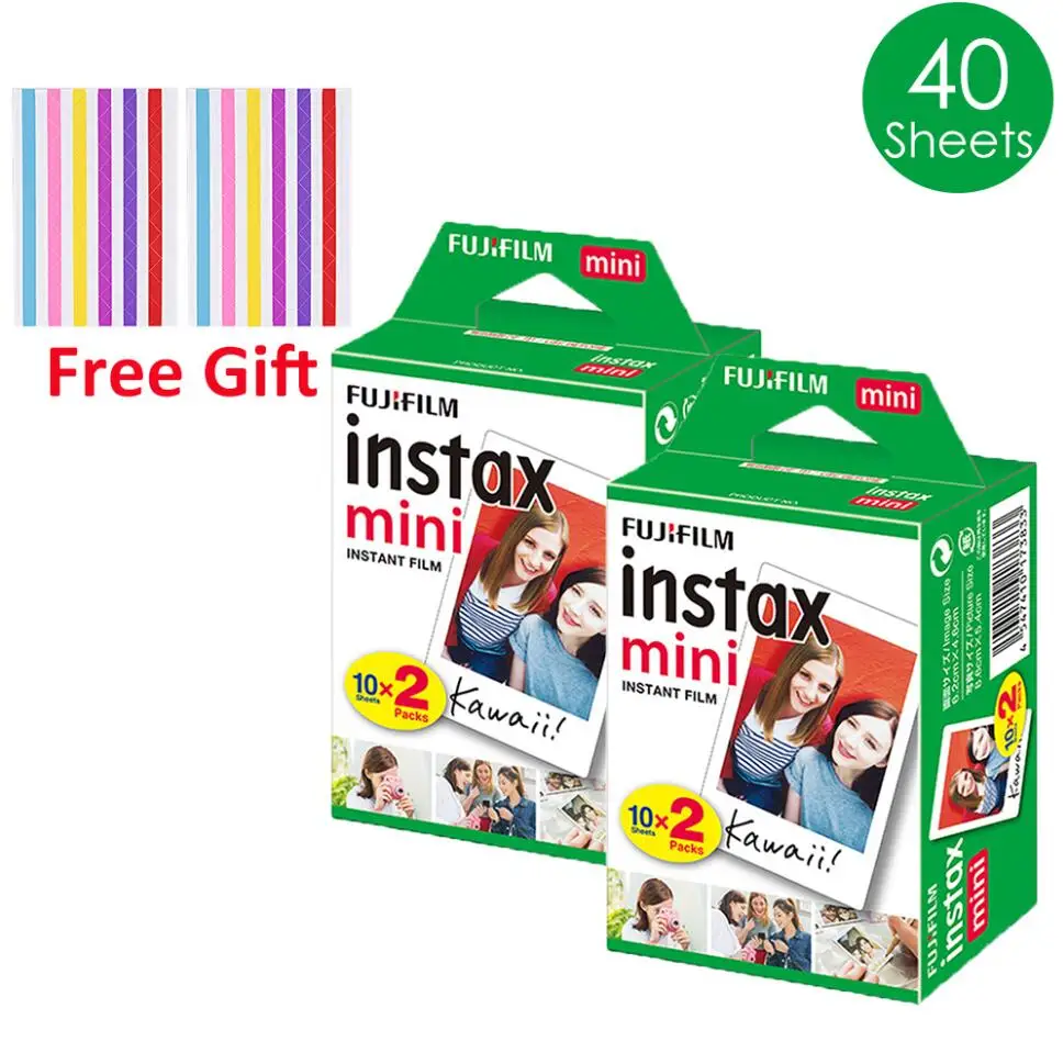 Пленка Fujifilm Instax Mini на выбор фоторамка 10-100 лист фотобумага для камеры Instax Mini 9 Mini 8 Instant Mini 70 90 - Цвет: 40 Sheets Mini White