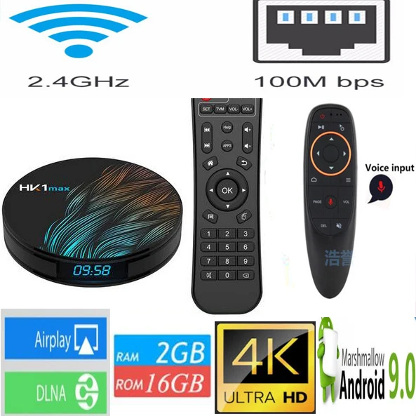 HK1 MAX tv box Android 9,0 2G/4G rom 16G/32G/64G 2,4G/5G Dual Wifi RK3318 четырехъядерный BT 4,0 vs tanix tx6 медиаплеер - Цвет: 2g 16g G10