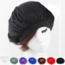 Популярная Ночная шапочка для сна, Модный женский длинный Уход за волосами шапочка, атласный колпак для головы, головной платок