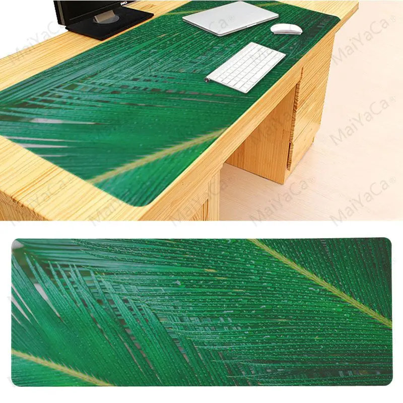 MaiYaCa аниме свежие зеленые листья офисные мыши геймер мягкий Lockedge коврик для мыши Размер для 300*900*2 мм и 400*900*2 мм игровой коврик для мыши