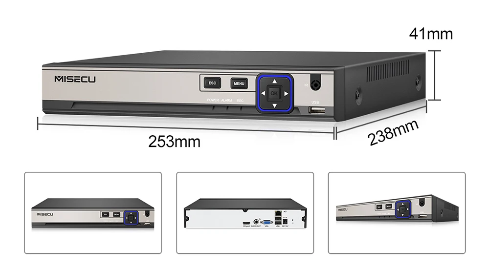 MISECU H.265 HEVC 8CH 16CH 32CH безопасности NVR для 5MP/4MP/3MP/2MP ONVIF IP камера металлический видеорегистратор P2P для системы видеонаблюдения 1080P