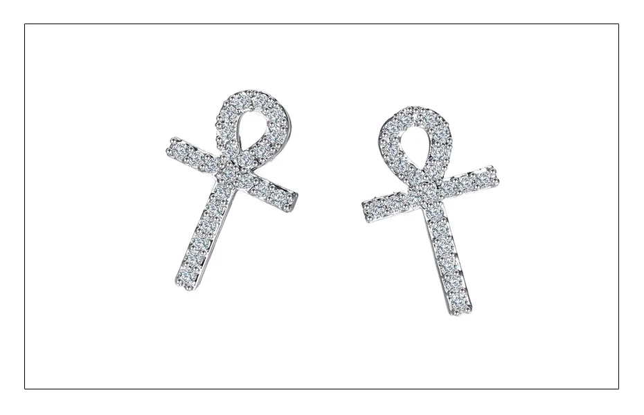 Meaeguet Paved Cubic Zirconia Ankh Cross Drop Earrings High Quality Silver Color Earring Jewelry For Women Pendientes (4)