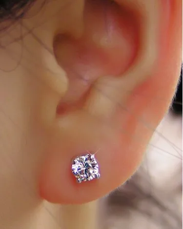 High Quality Guarantee Round Cut Solid 18k White Gold 4 Carat Sona High Quality Guarantee Round Cut Solid 18k White Gold 4 Carat Sona Diamond Engagement Stud Earrings Wedding Jewelry In From Accessories