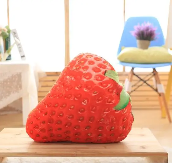 50 см креативная 3D имитация плюшевая подушка в виде фрукта Подушка клубника манго дуриан яблоко диван медитация пол подушка-подарок на день рождения - Цвет: Strawberry