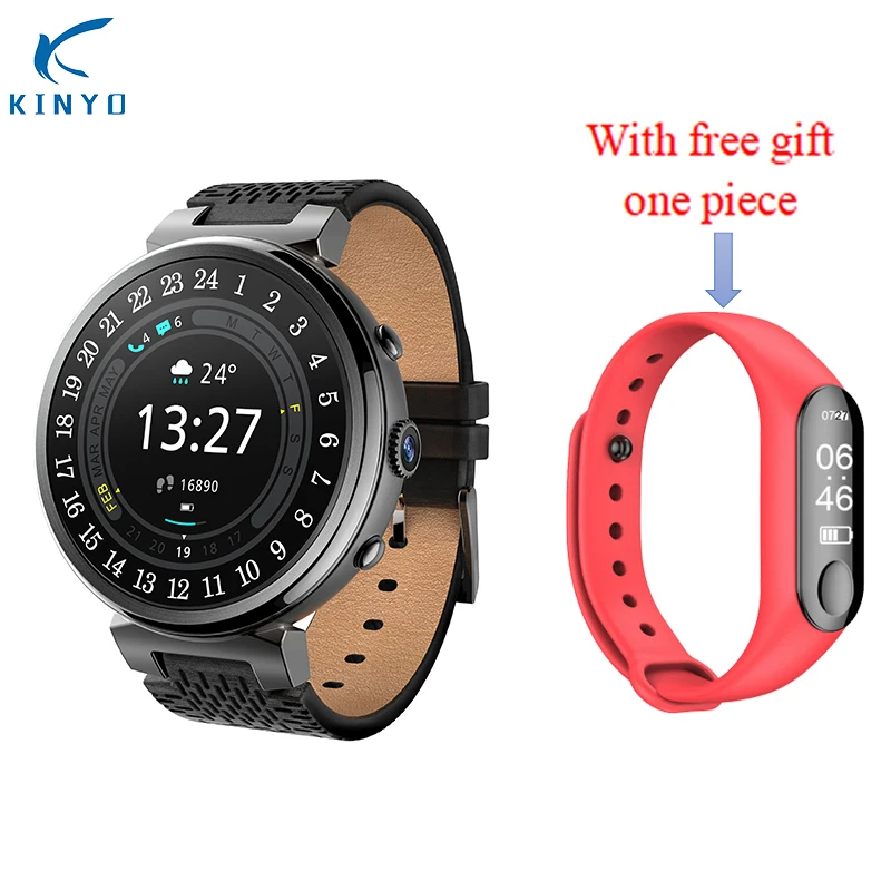 

2018 KINYO watch Android camera WIFI GPS smartwatch support nano sim card/side card smart watch sport free gift smart wristband