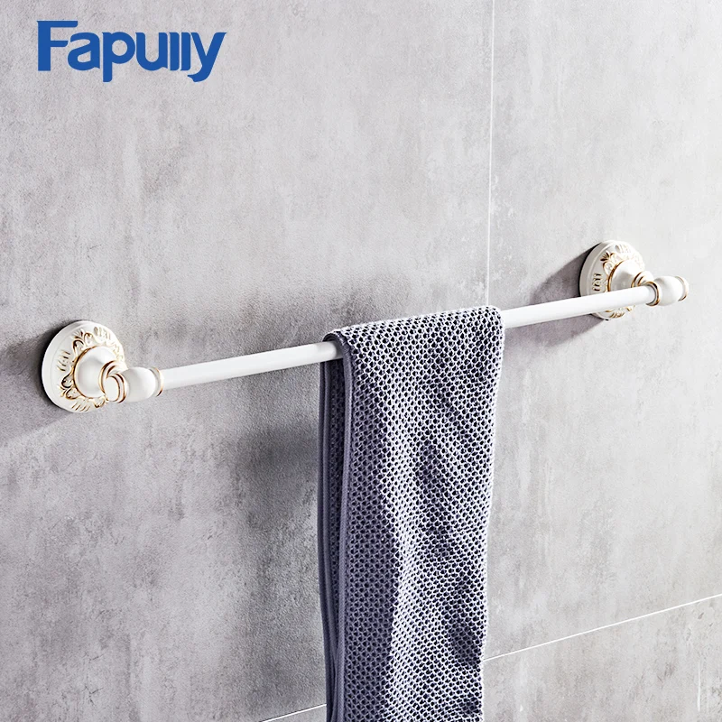 Fapully Bathroom Towel Holder Wall Mount Ivory White Long Towel Rack