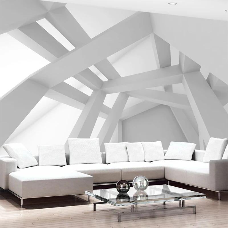 مخصص 3D صورة خلفية الحديثة الفن التجريدي نمط هندسي طلاء جدران غرفة المعيشة أريكة زينة ورقية للجدران خلف التلفاز جدارية 3D