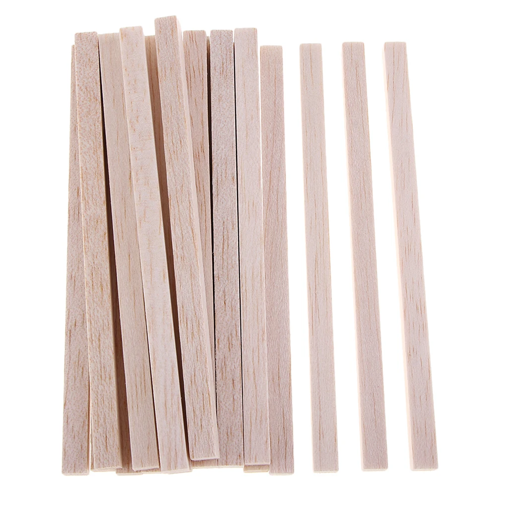 Unfinished Square Balsa Wood Stick Wooden Dowel Rod Block for Kids Model Making Ornaments DIY Craft 50/80/100/130/150mm