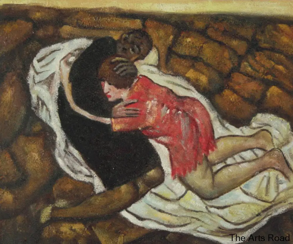 

Death and the Maiden by Egon Schiele Abstract Oil Painting on Canvas Wall Decor Portrait Art Handpainted High Quality