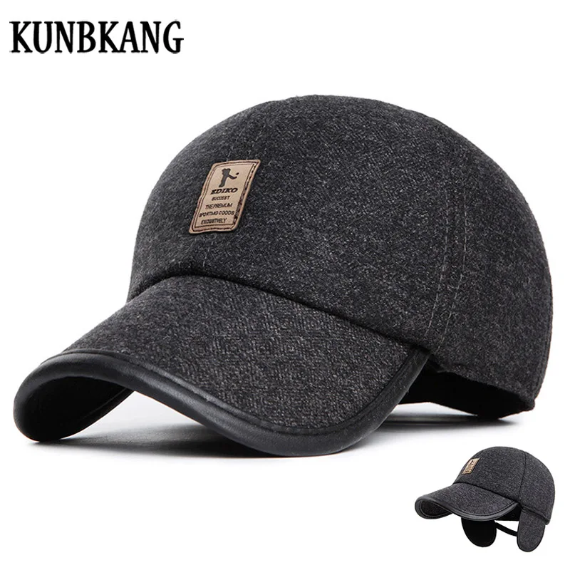 2018 Men Winter Baseball Cap With Ear Flaps Cotton Thicken Warm