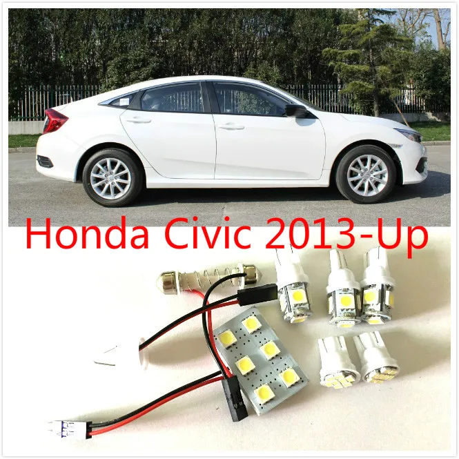 6PCS White LED Lights Interior Package Kit for Honda Civic 2013 Up