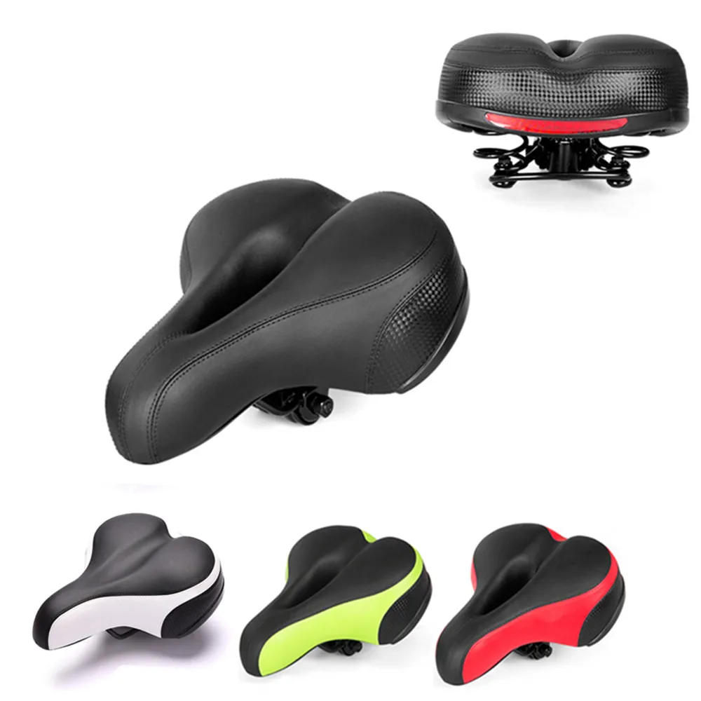 

New Wide Thicken Cycling Bicycle Saddle Seat Cushion Soft Silicone MTB Road Bike Saddle with Reflective Stickers