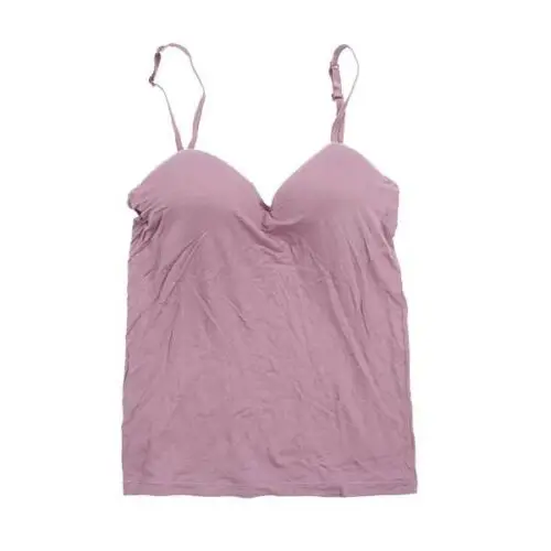 Женский бюстгальтер с мягкими чашечками на бретельках с v-образным вырезом Cami Tank tops shirt Blouse - Цвет: Фиолетовый