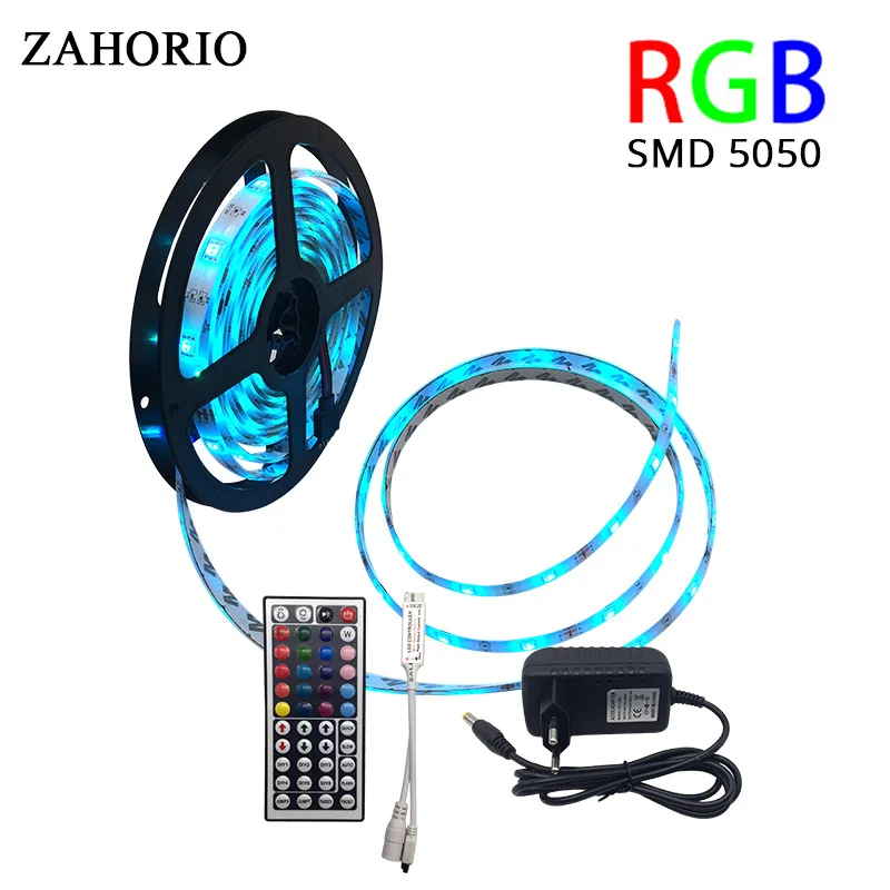 

5M 5050 RGB LED Strip light Waterproof 60LEDs/M 10M 15M led ribbon tape Remote 44Key/WIFI Controller 12V power adapter Full Kit