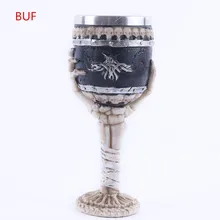 3D Skull Mug Resin Skull Cup Stainless Steel Metal Wine Cup Goblet Cup 200ml hot sale creative home decoration 3d resin skull shape stainless steel wine goblet
