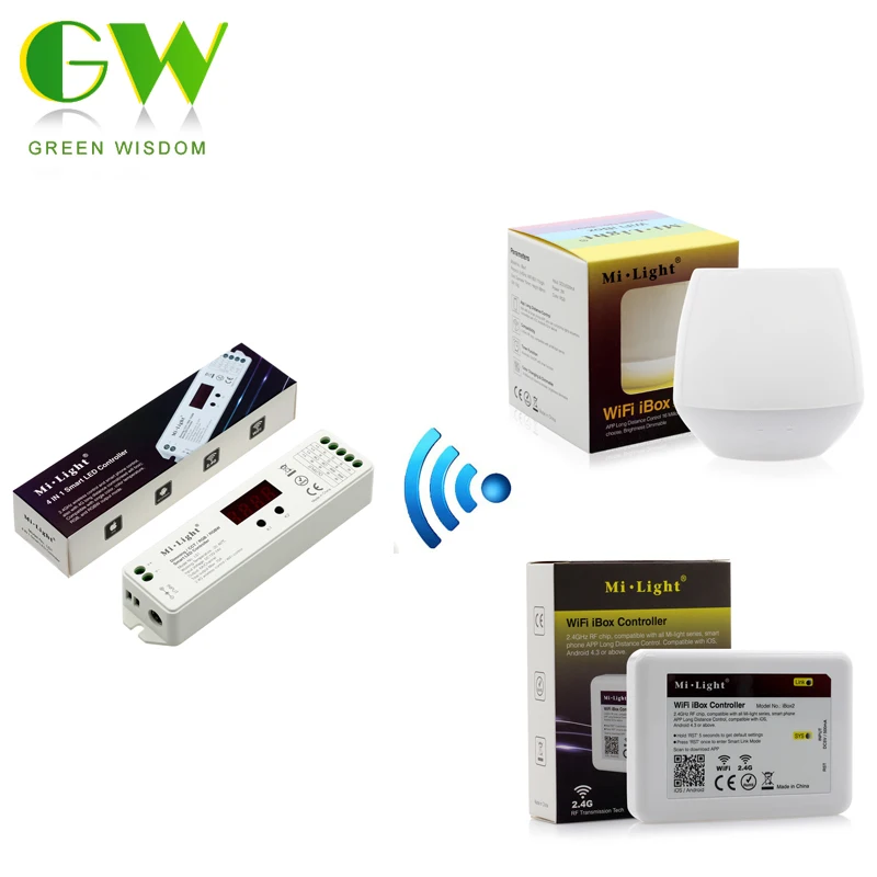 Mi.Light 4 IN 1 Full Color LED Controlle Compatible with Single Color / Color Temperature / RGB / RGBW output mode.