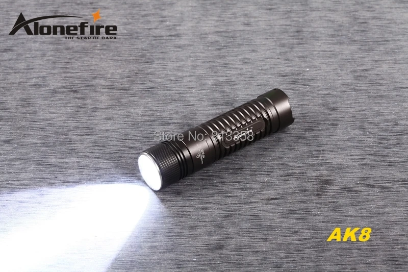 AloneFire AK8 CREE XM-L2 светодиодный 3 Режим HA III военный класс Жесткий анодированный мини легкий фонарик Фонарь для 18650 батареи