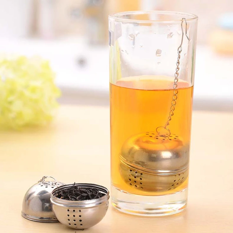 Многоразовая нержавеющая сталь мяч Чай сито для заварки фильтр Чайная ложка с фильтром фильтр-давилка металлической ручкой ложки, кухонные принадлежности