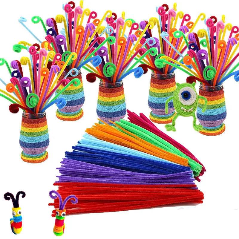 

105pcs/lot bendaroos Montessori Materials Math Chenille stems Sticks Puzzle Craft Children Pipe Cleaner Educational Creative Toy