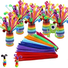 105pcs lot bendaroos Montessori Materials Math Chenille stems Sticks Puzzle Craft Children Pipe Cleaner Educational Creative