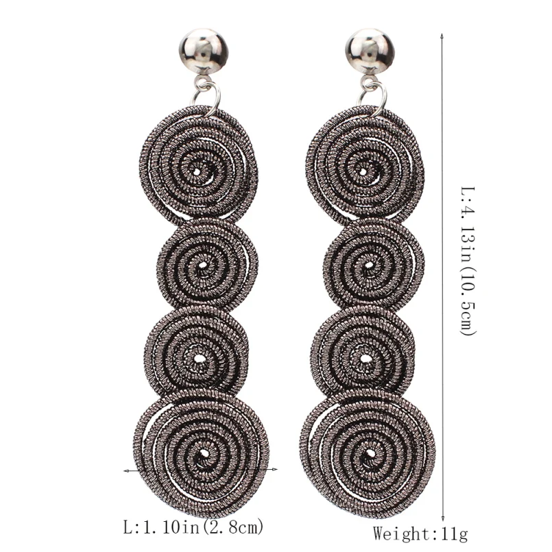 MANILAI 2018 Trendy Charm Spiral Alloy Dangle Earings Fashion Metal Statement Earrings Woman Wholesale Jewelry Gift