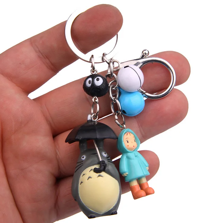 

Umbrella Totoro Mei Doll Simple Modern Cartoon Animation Action Figure For Bell Key Ring Mascot Key Chain Holder Purse Bag