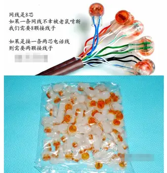 

100 pieces crimp connection terminal k2 connector waterproof wiring ethernet cable telephone cord