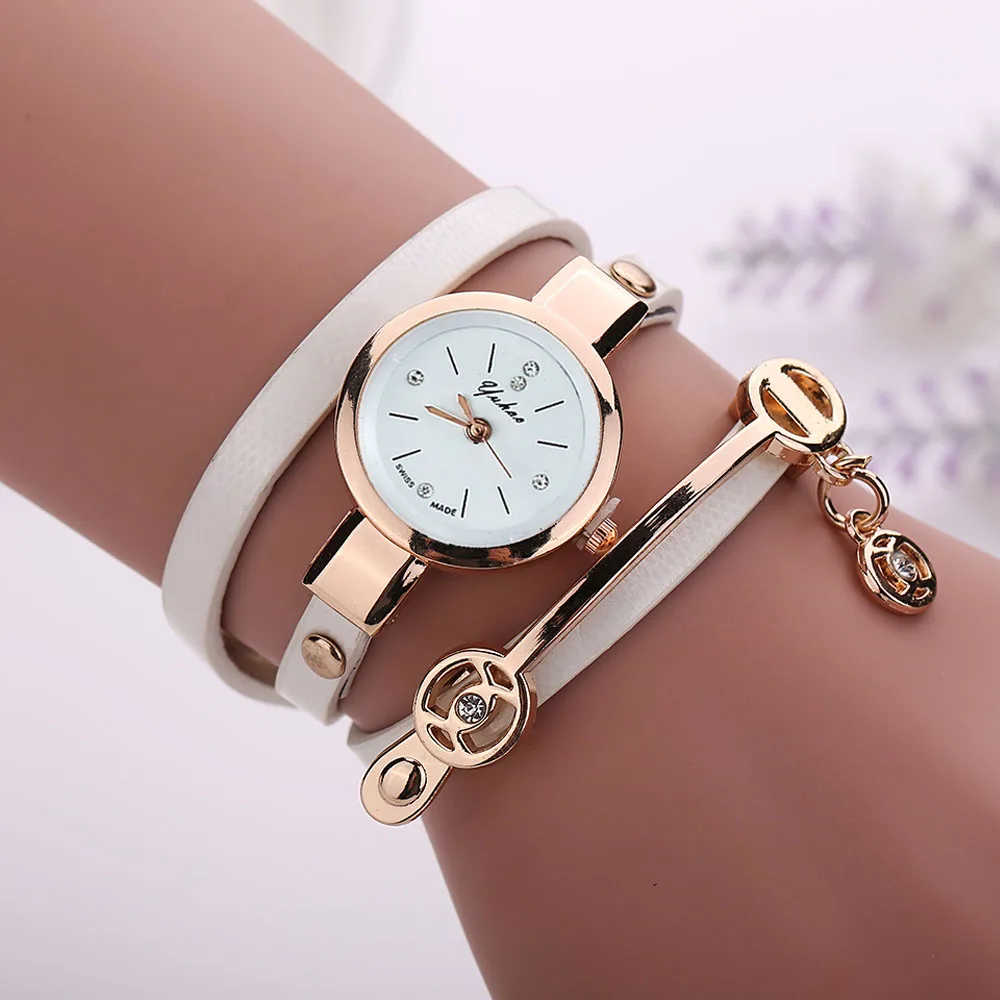 

Long PU Leather Strap Metal Women Quartz-Watch Montre Femme Metal Girl Students Metal Strap Watch Bayan Kol Saati