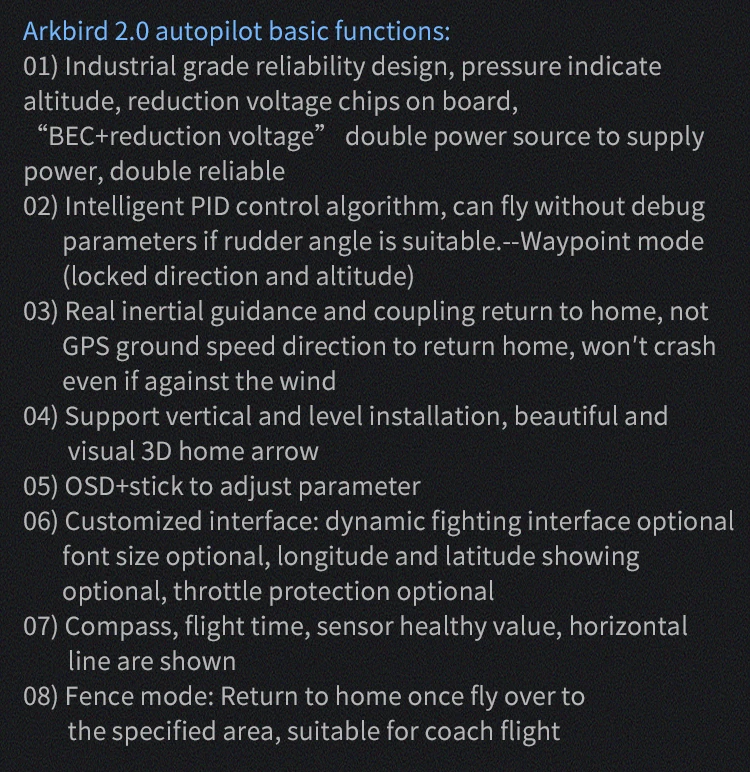 Самолет Arkbird FPV VTOL PNP/RTF с размахом крыльев 860 мм EPO