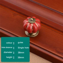 1 шт. выдвижной ящик шкафчика кухонный шкаф винтажная Тыква Керамическая Дверь выдвижной шкаф оранжевый желтый черный красный синий белый