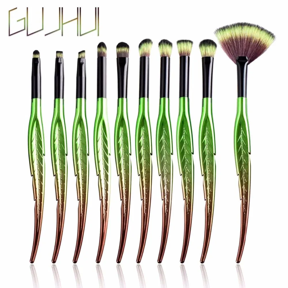 

Professional 10 pcs Makeup Brushes Set Foundation Powder Eyeshadow Contour Concealer Blush Cosmetic Beauty Make Up Tool Kit