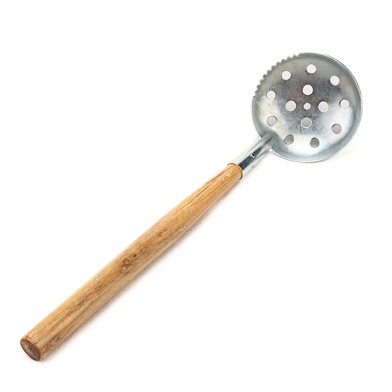 1Pcs Winter Ice Fishing Tool Ice Scoop Skimmer with wood Handle Metal