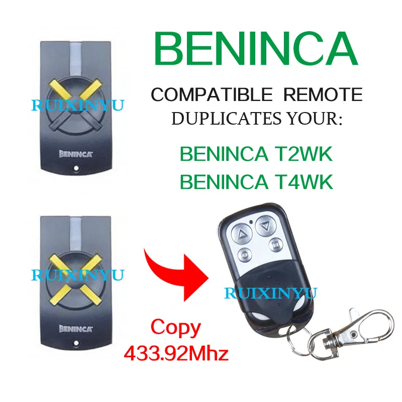 BENINCA T2WK T4WK пульт дистанционного управления 433 92 МГц копия гаражной дверью |