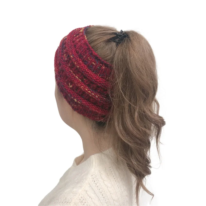 New Headwear Knitted Crochet Headband Turban Winter Ear Warmer Headwrap Elastic Hair Band for Women's Wide Hair Accessories