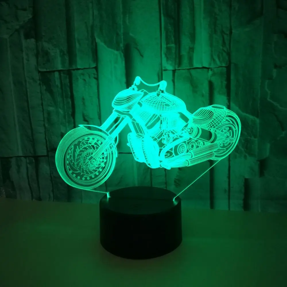 Мотоциклетная 3d цветная сенсорная маленькая лампа градиентная Маленькая ночная