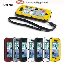 LOVE MEI мощный чехол для iPhone 5c ударопрочный водонепроницаемый металлический чехол для iPhone 5c Apple протектор экрана из закаленного стекла