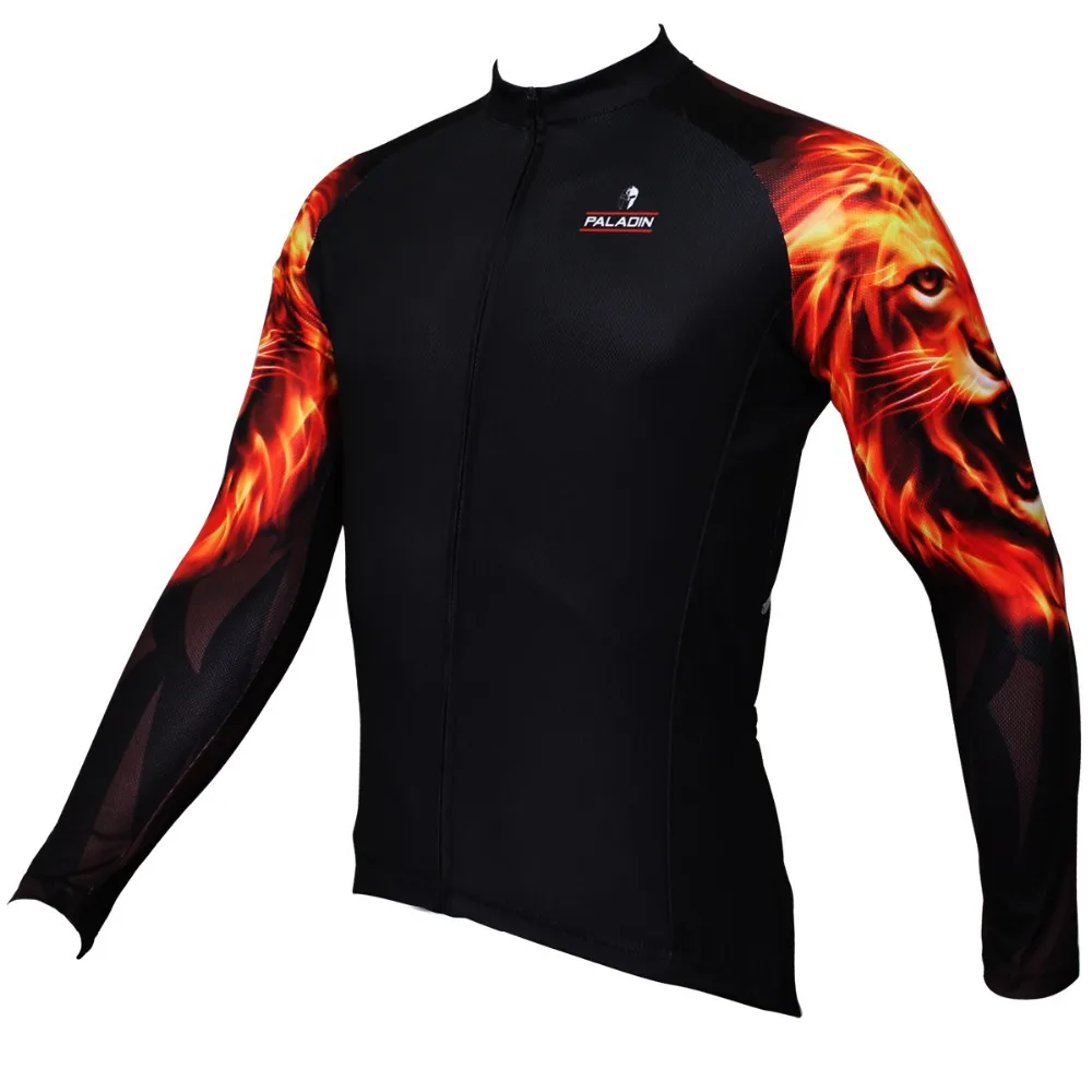 

PALADIN " Gold Lion " Mens Long Sleeve Cycling Jersey Bike Shirt Cycling Clothing