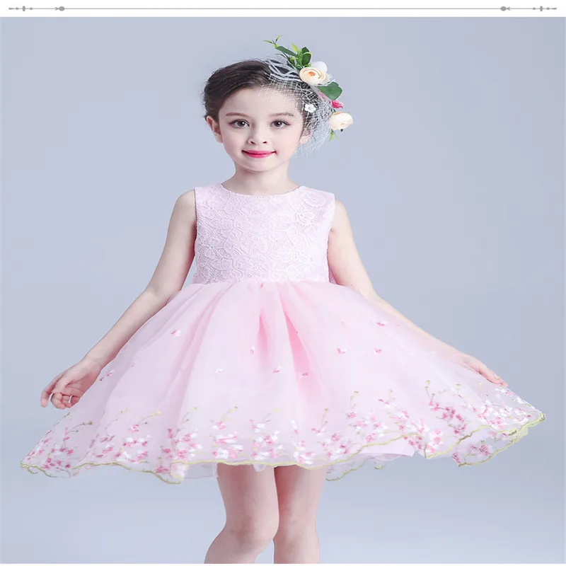 

Fashion Bag Floral Cute Sleeveless Sashes Baby Dress For Age 2-6 Years Old Handmade High Quality Baby Clothes Dress 2016