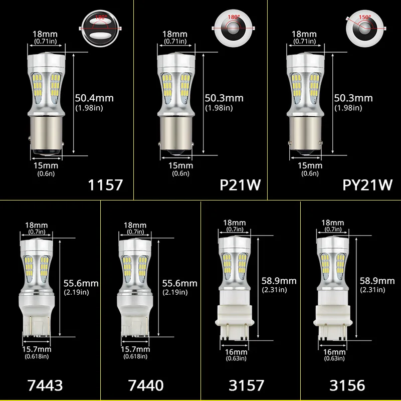 NAO P21W светодиодные лампы p21/5 Вт автомобильный светильник t20 7443 py21w led 1156 ba15s Авто 12V bay15d 1157 bau15s w21w w21/5 Вт для BMW 7440 T25 5 Вт дневные ходовые огни